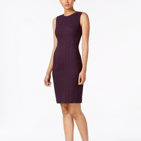 calvin klein printed sheath dress